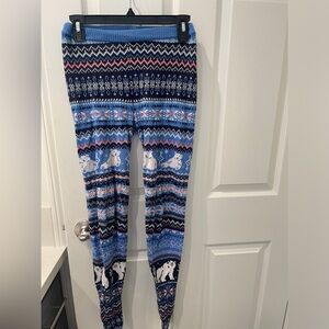 Fair Isle Polar Bear Leggings Small